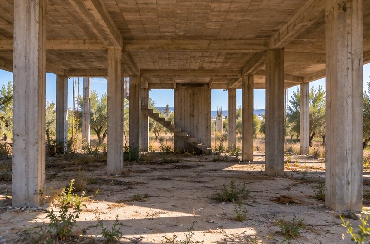 Les poteaux vus de l'intérieur